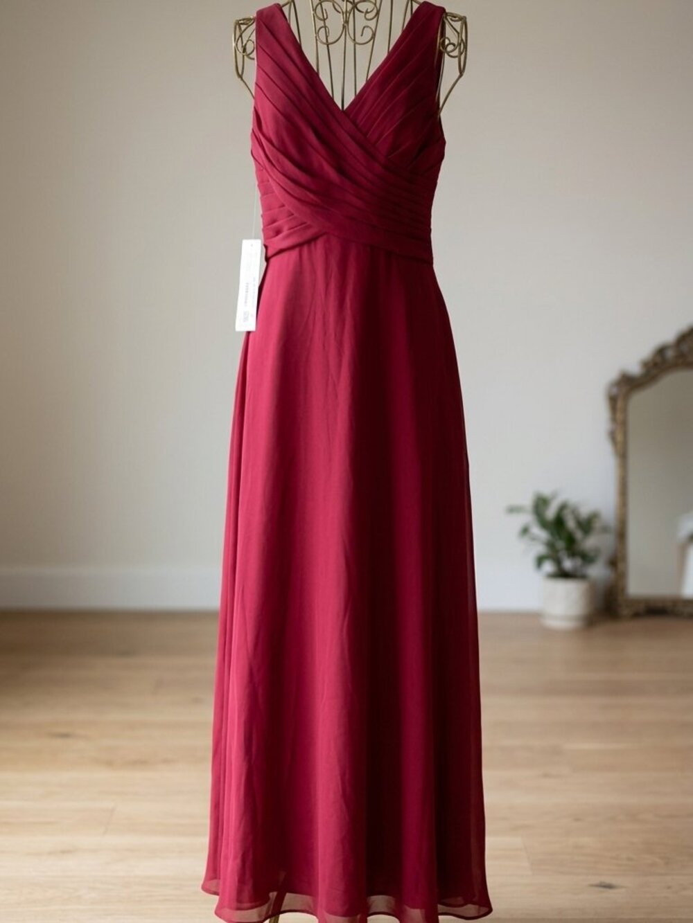 Vestido estilo floral  color Buegundy size J16